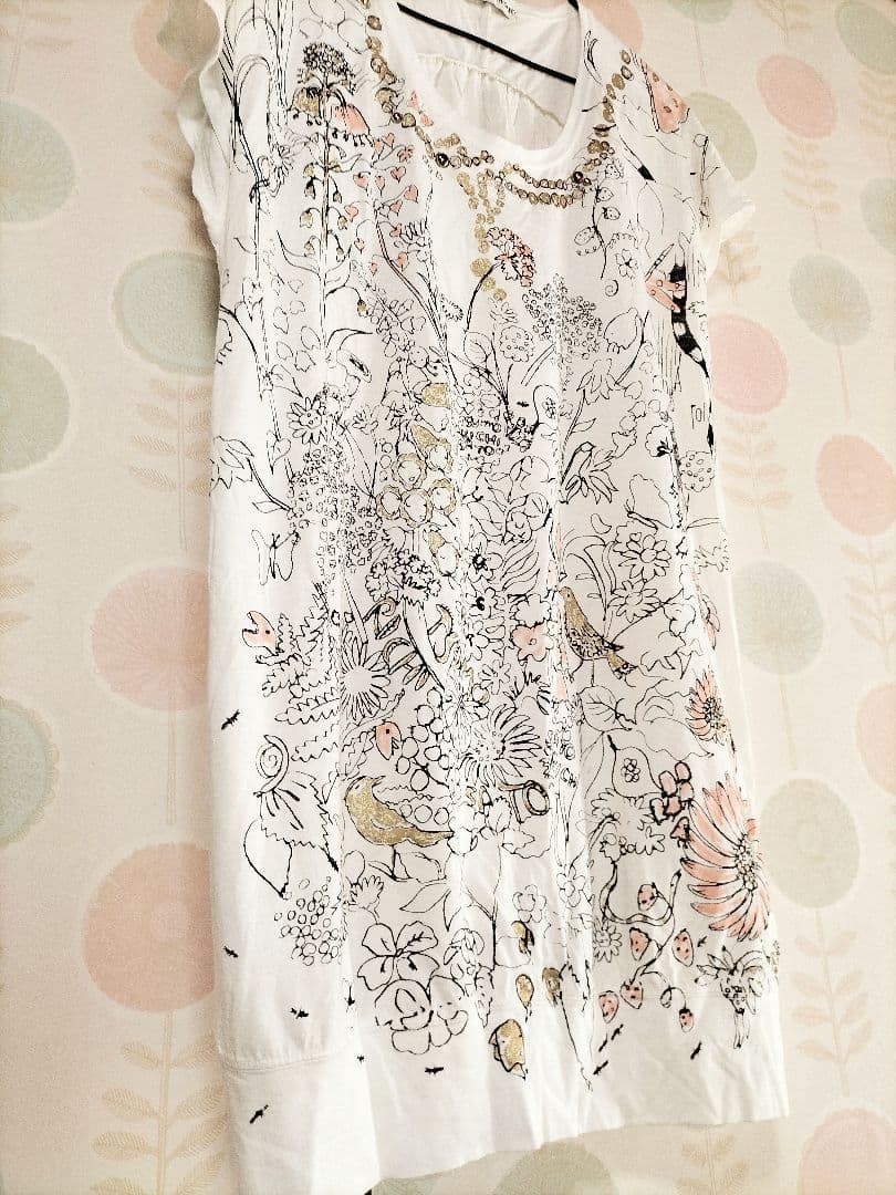 Tsumori Chisato Forest Animals Pattern Dress Used Short Sleeve 80s