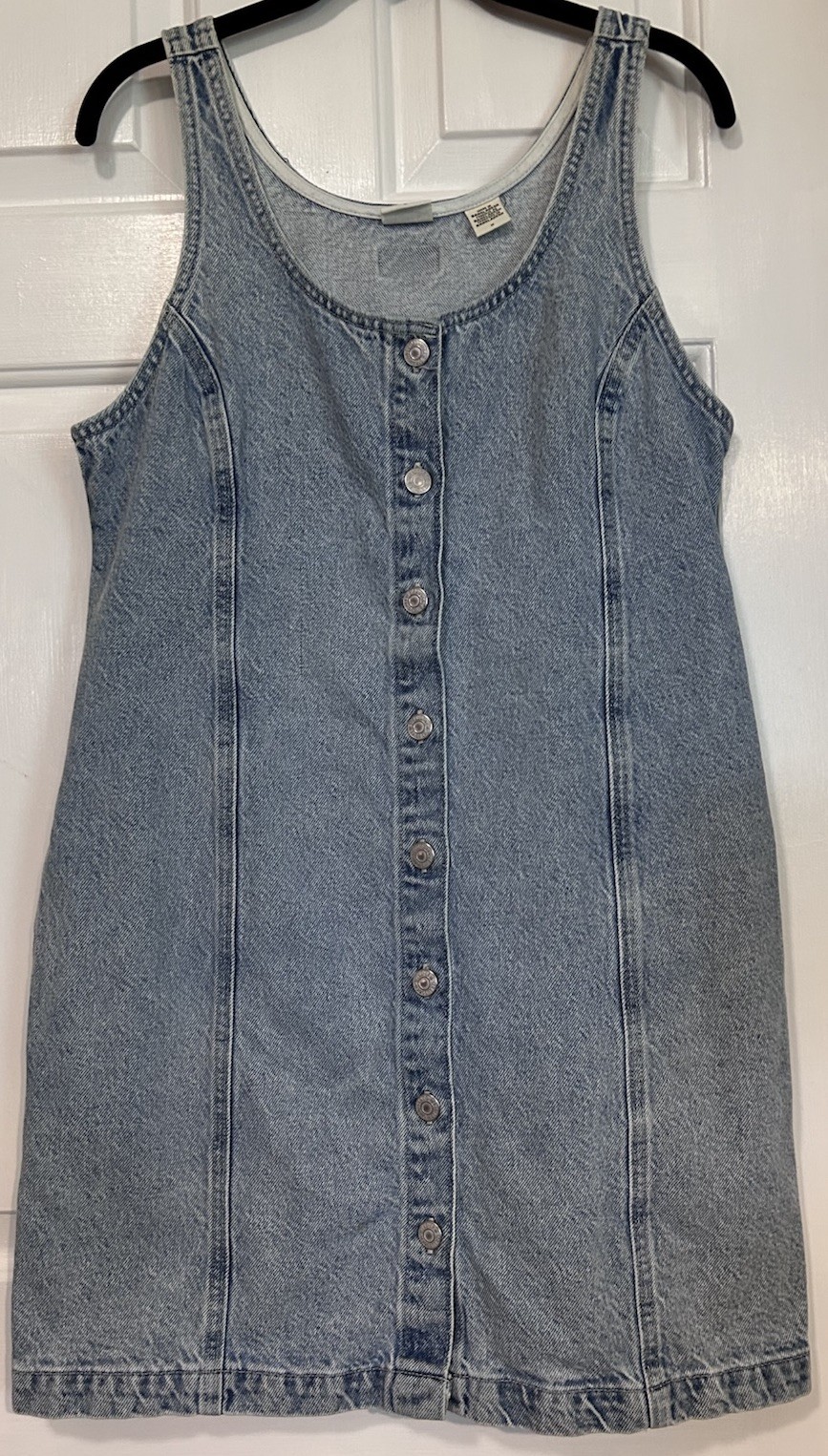 Levi’s Tuli Denim Womens Medium Mini Dress Sleeveless Light Wash Button Front