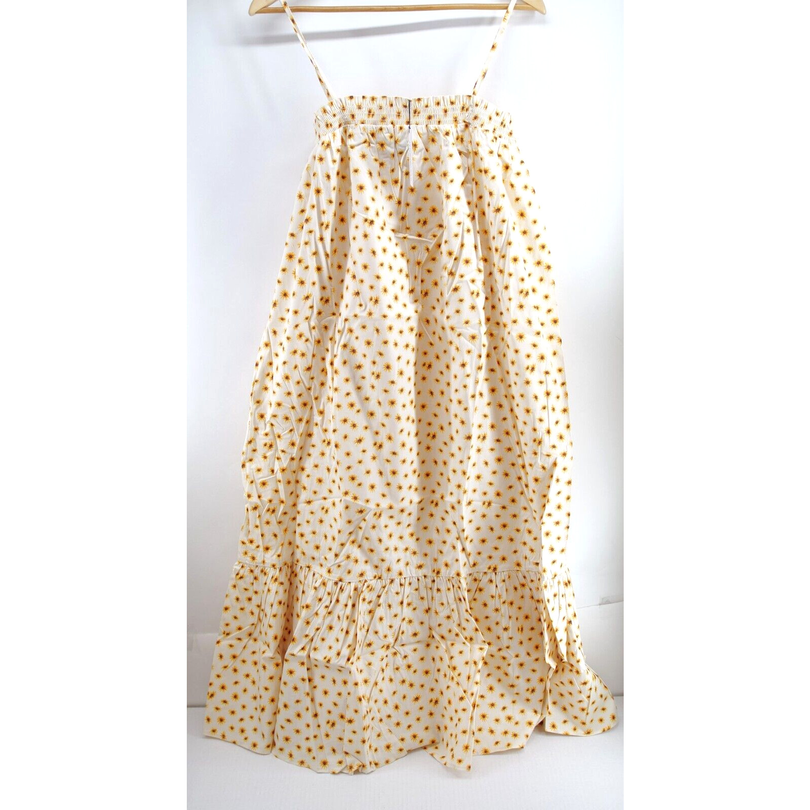 WEWOREWHAT SMOCKED COTTON POPLIN MIDI DRESS DITSY DASIES SIZE Medium ($79) NWT
