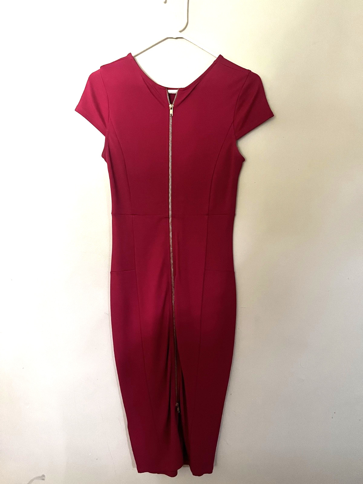 Felicity & Coco pink cap sleeves sheath midi dress size Small