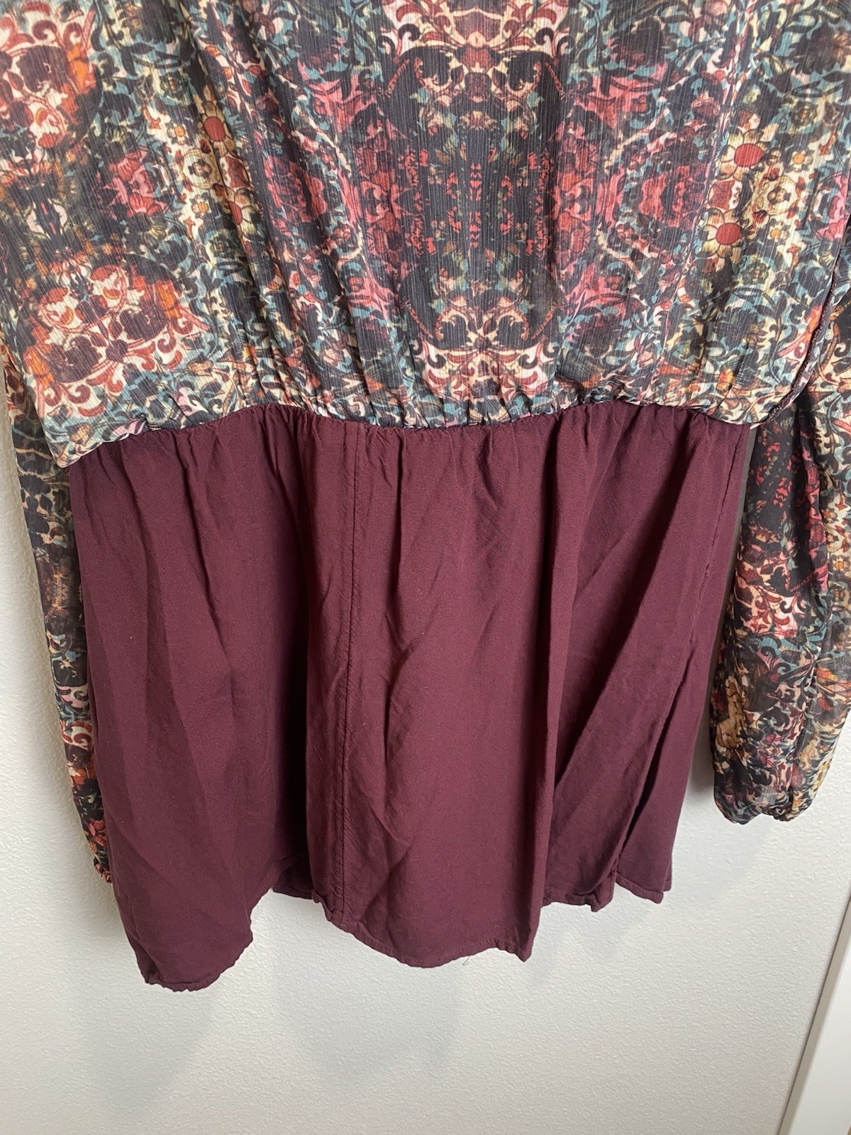 Abercrombie & Fitch Keyhole Neck Sheer Gothic Floral Dress Boho~Dark Romance~(S)