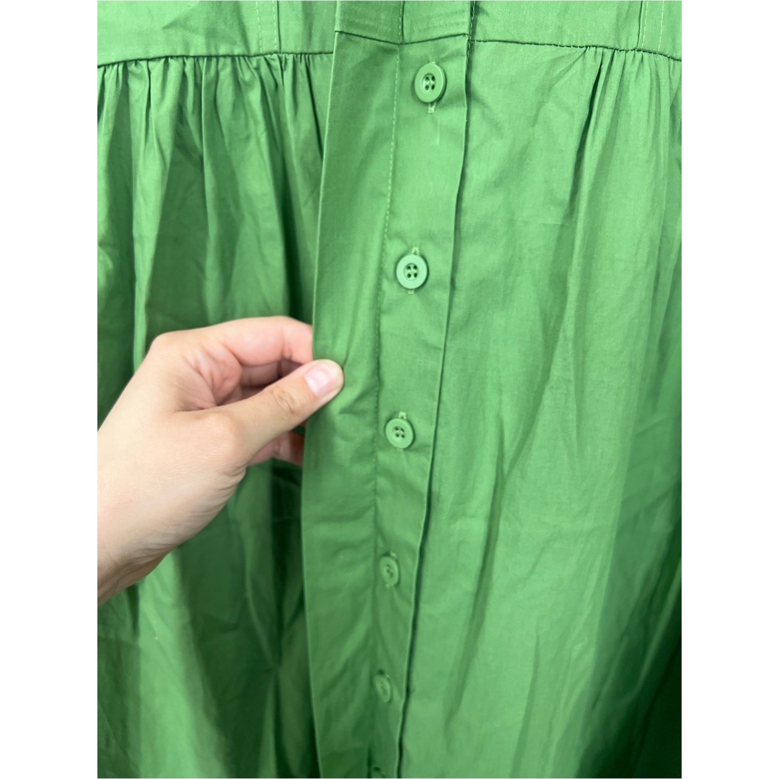 Maye Size 2XL Harper Button-Front Midi Shirt Dress Apple Green