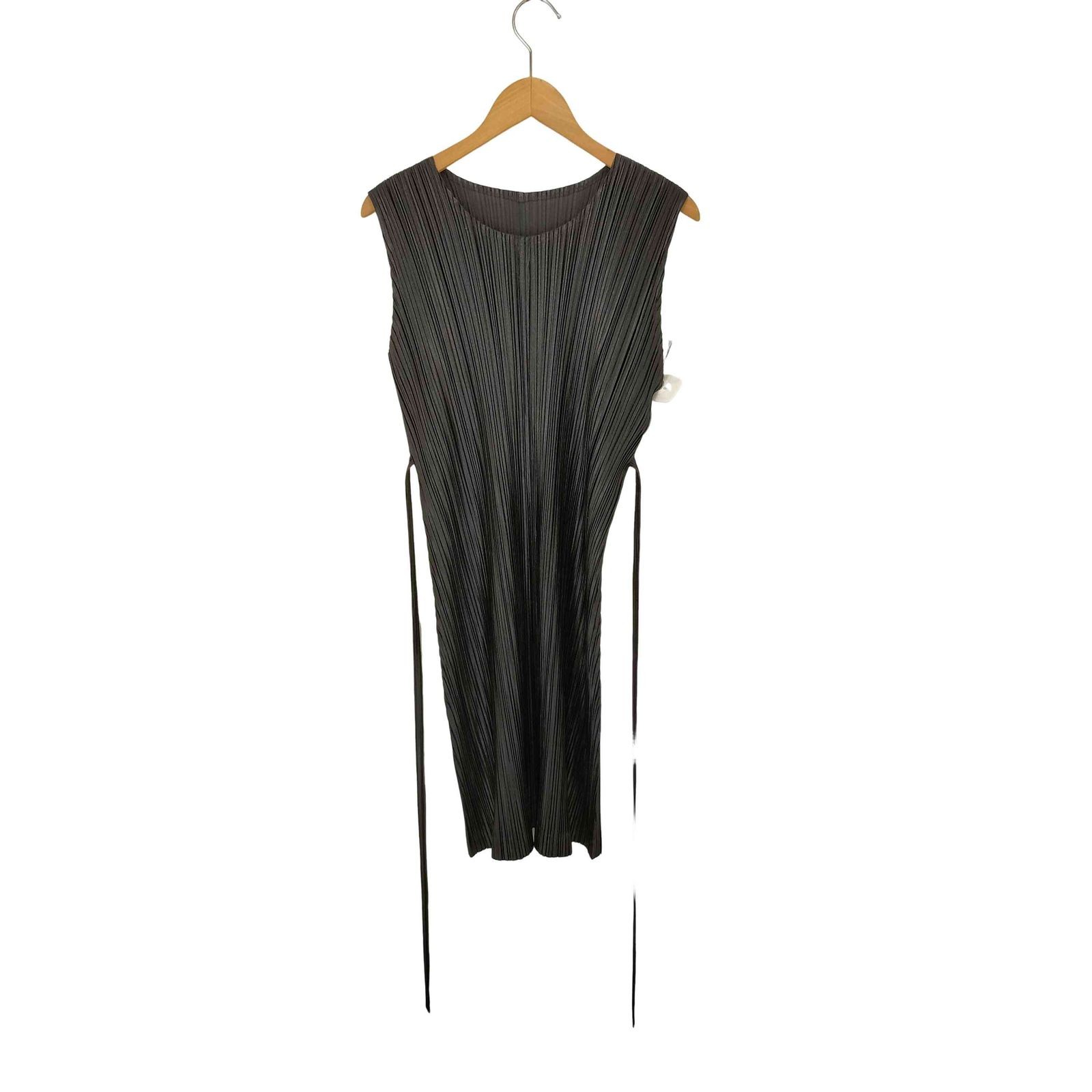 Pleats Please Issey Miyake 15SS Ribbon Crew Neck Sleeveless Dress Women s No La