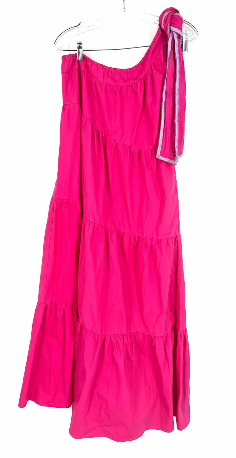 Caryn Lawn Size L ? Hot Pink One Shoulder Tiered Dresses Dress Maxi