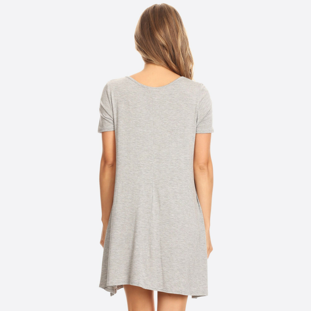 Yelete Heather Gray Solid Jersey Knit A-line Dress Size MD