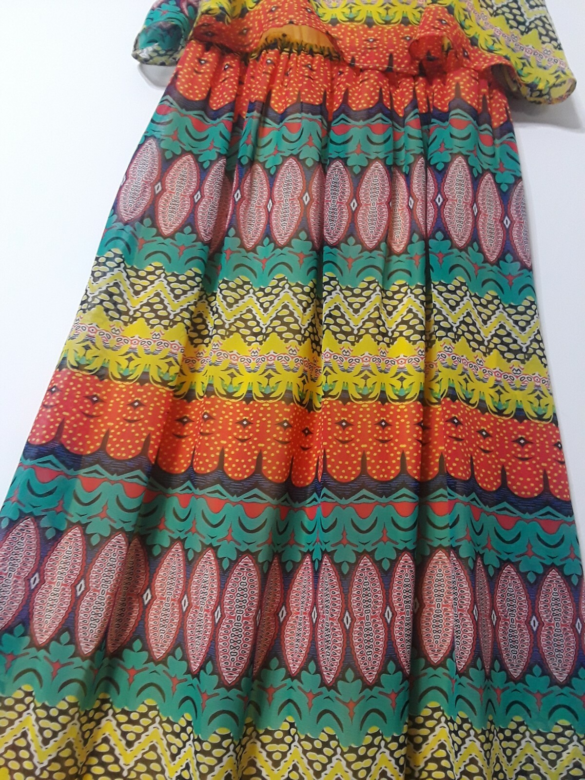 Y2K Red Camel Maxi Dress XS Spaghetti Strap Open Back Multicolor New $46.00