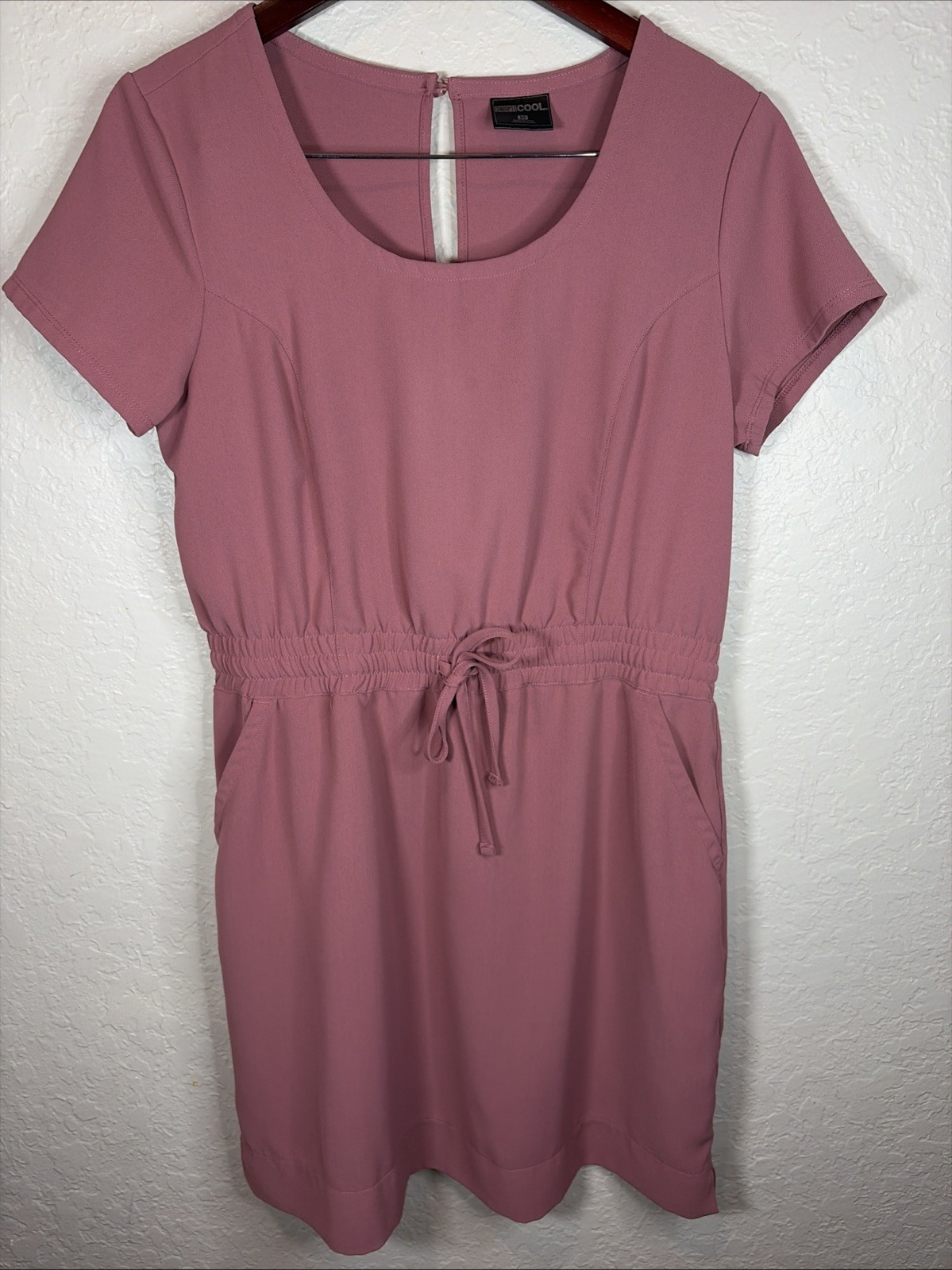 32 Degrees Ladies Soft Twill Drawstring Dress in Deco Rose Size M