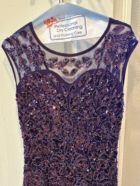 Pretty Guide 1920’s Dress Sequin Gatsby Inspired S Purple Trumpet Illusion Neck