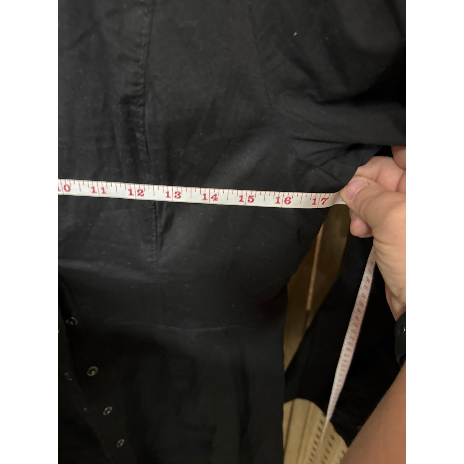 Free People Black Button Down Mini Dress Long Sleeve Hook Eye Cuffs OB1517397 S