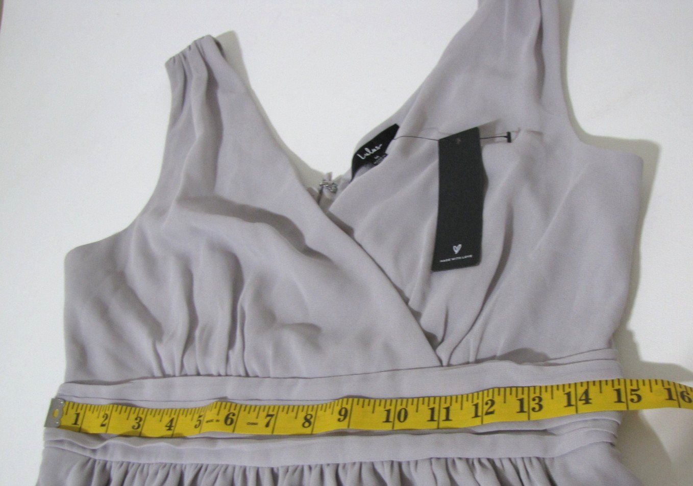 NWT Lulus Maxi Formal Dress Heather-Lavender Chiffon Cross-over-V-neck Wm. M