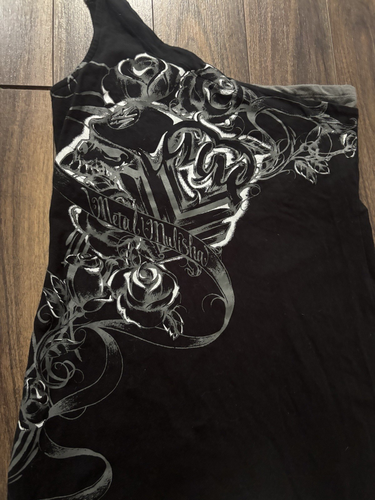 Metal Mulisha Y2K Vintage Black Skull One Strap Dress Medium Punk Rock