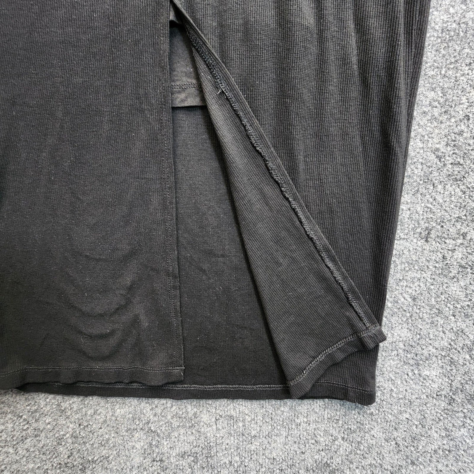 Marine Layer Lexi Rib Women’s Long Sleeve V Neck Ribbed Dress Black Size M