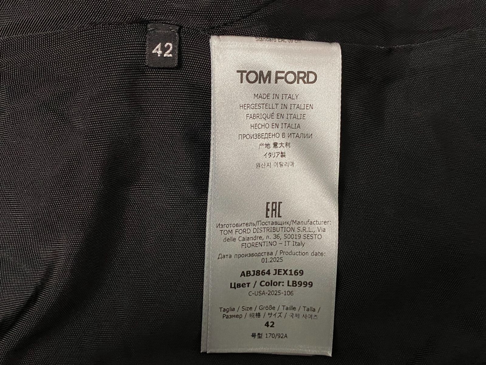 Tom Ford Women’s Black Silk Solid Draped One-Shoulder Gown Dress Size 42