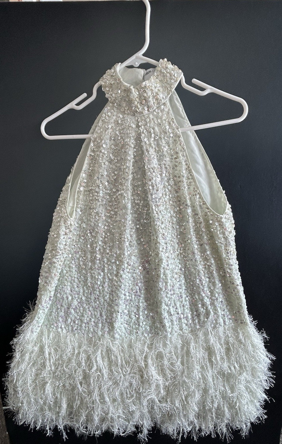 ASOS Edition Sequin Halter Mini Dress 1920s Inspired Flapper Fringe Sage US Sz 0