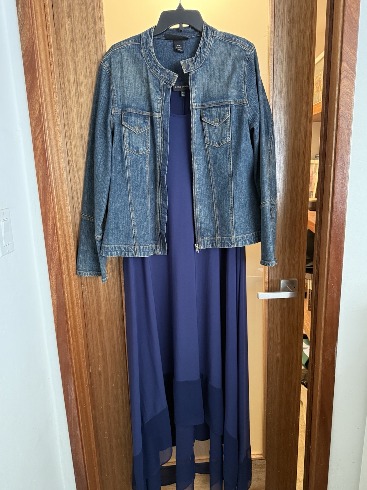 Lane Bryant Blue Solid Scoop Neck Sleeveless Asymmetric Maxi Long Dress 18/20