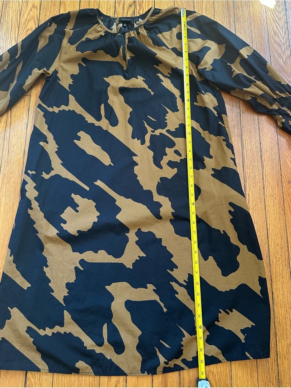 Who What Wear Black and Tan Patterned Women’s 100% Cotton Dress Size Small