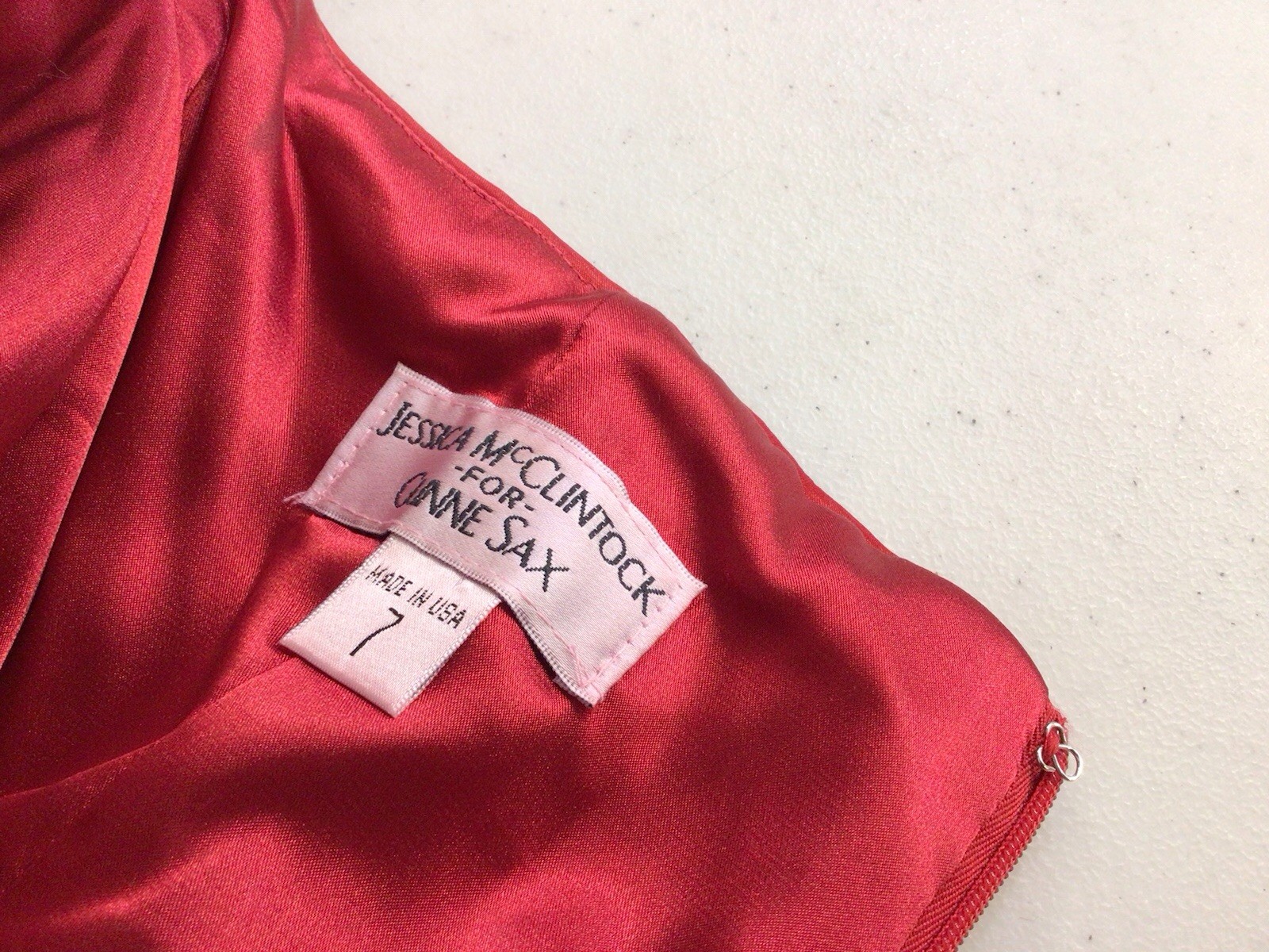 Gunne Sax for Jessica McClintock Red Cocktail Dress Strapless Party Womens 7