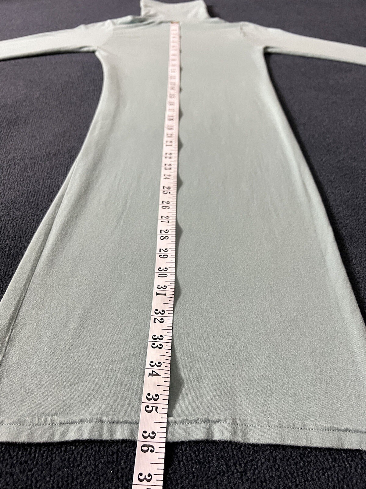 American Apparel Turtleneck Long Sleeve Mini Dress Green Bodycon Indie Sleaze