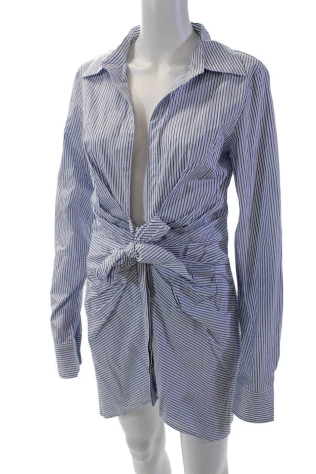 Choosy Blue White Pinstripe Mini Dress Women’s Long Sleeve NWT – Various Sizes