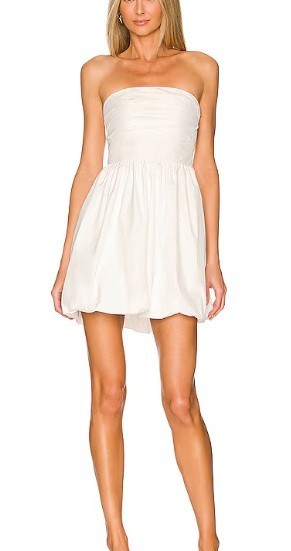 Amanda Uprichard White Stassie Bubble Hem Lace Up Dress XL