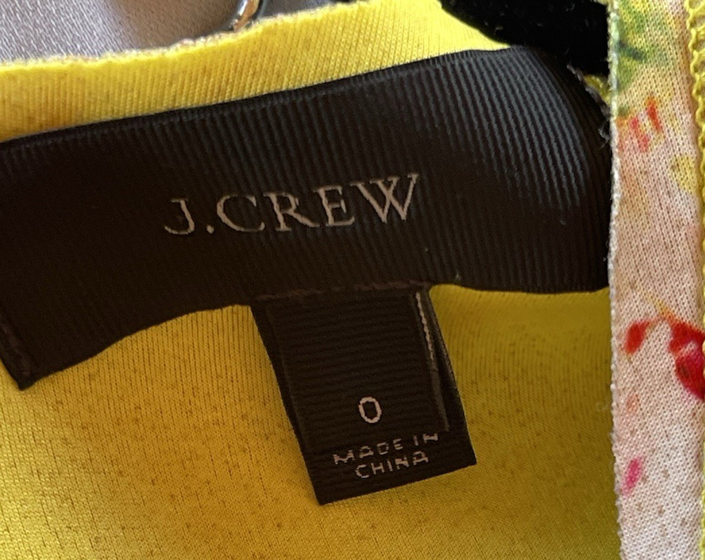 J Crew Dress Size 0 Neoprene Scuba Sheath Cove Floral Sleeveless Back Zip