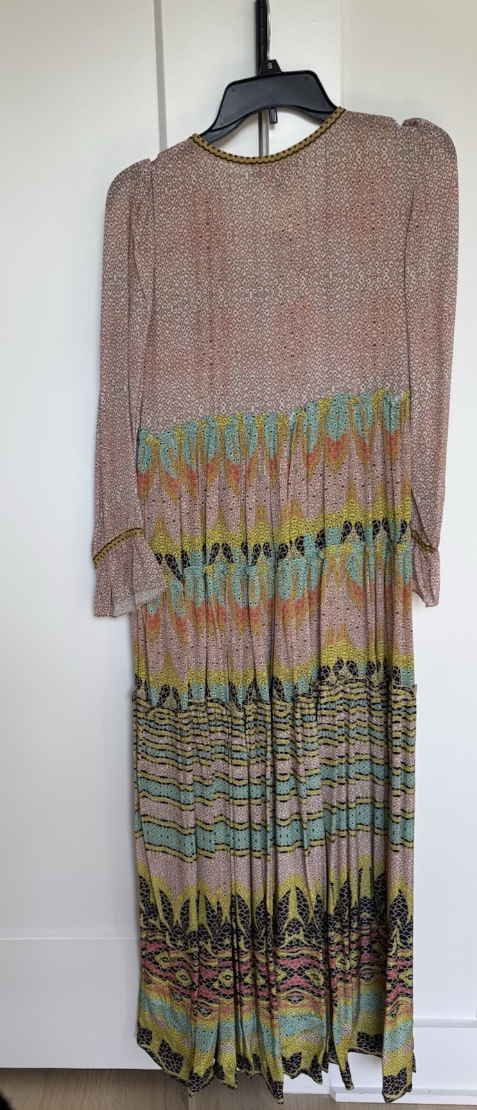 Anthropologie Bhanuni by Jyoti Giorgia Embroidered Dress 4 Tiered Maxi Dress