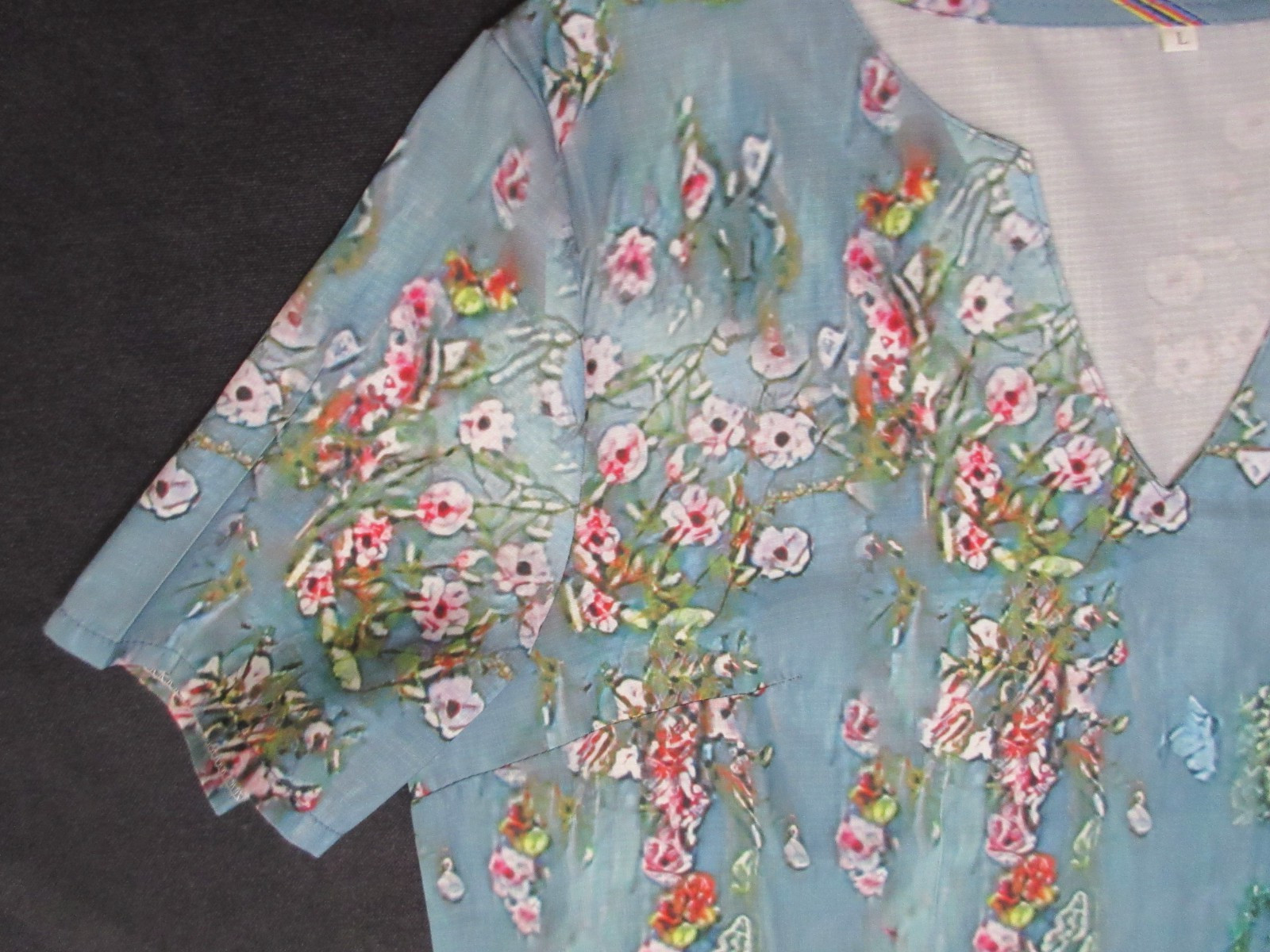 Unbranded Pull Over V Neck Short Sleeve Dress, 100% Polyester, Size XXL, NWOT!