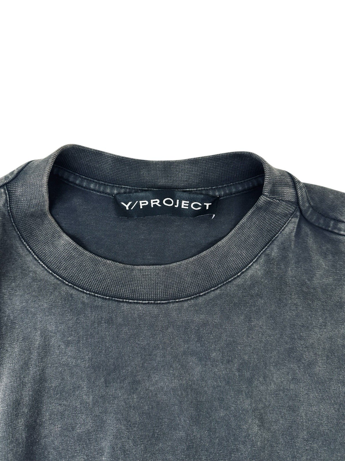 Y/PROJECT Dark Washed Grey TWISTED T-SHIRT Dress Draped Ruched Waist Size M US 6