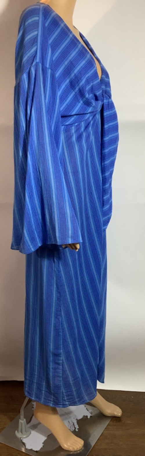 Mango x Simon Miller blue Striped Dress with Knot Detail knotted tie EUR M USA 6