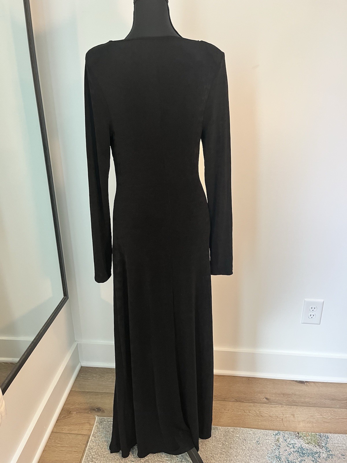 High Stretch, Elegant, Midi, Long Sleeve Black Dress Shein Sz L