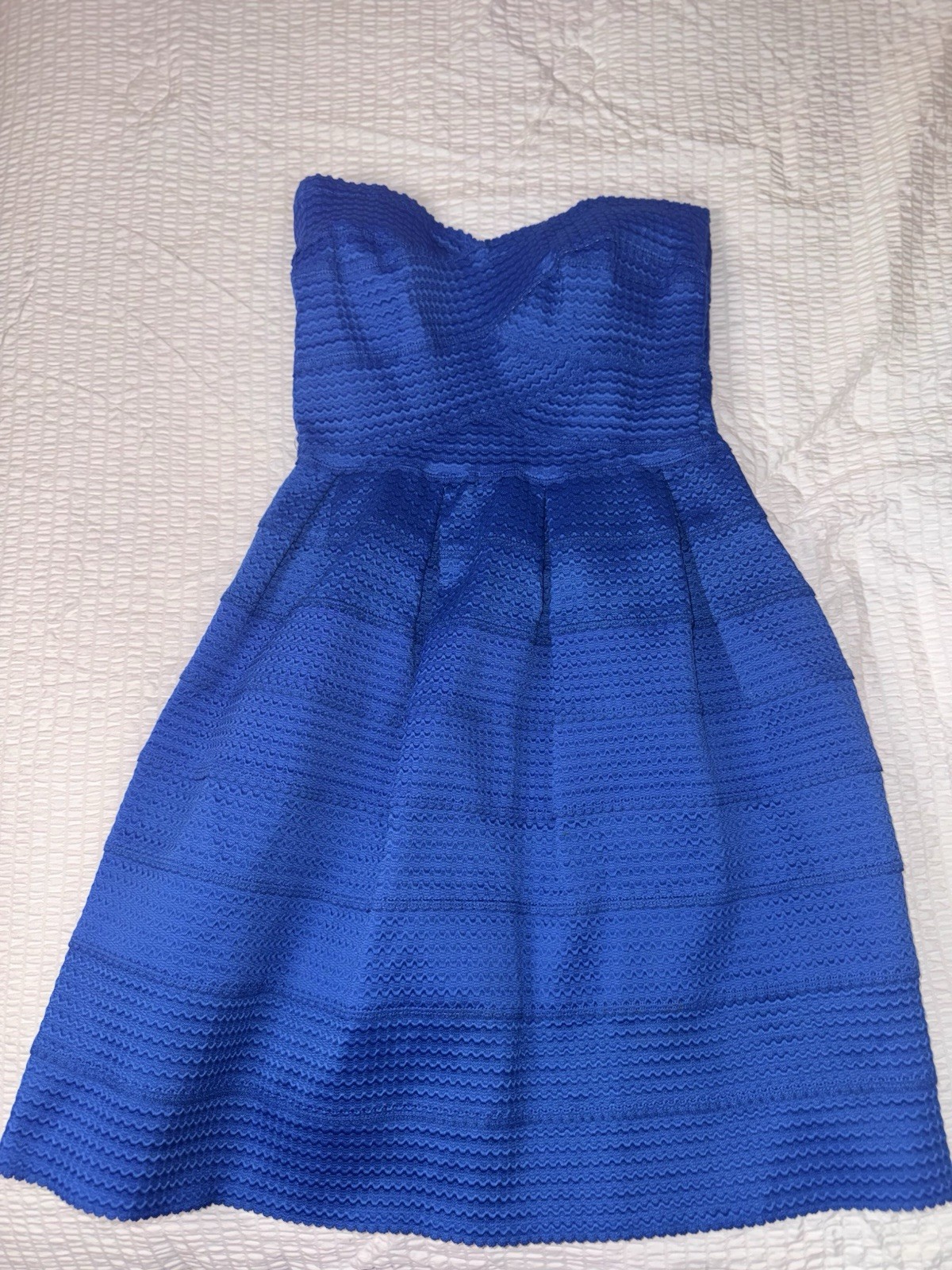 B. Darlin Blue Strapless Sweetheart Fit & Flare Lined Zip Knee Dress 5/6