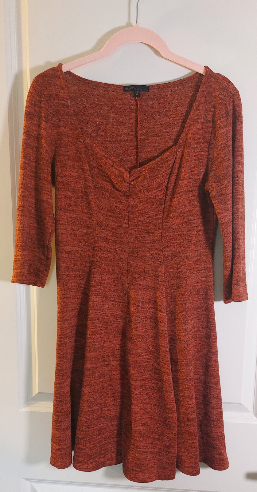 Bebop fit flare skater Rust orange dress size M