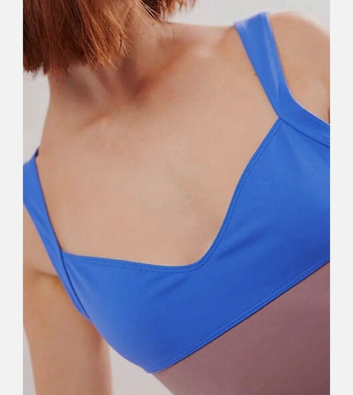 Free People Intimately Hudson Fitted Bodycon Mini Slip Dress Blue Combo XS NWOT