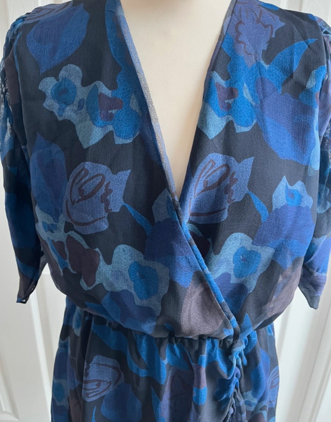 Ted Baker Women’s Juleah Floral Summer Skater Blue Dress 4 14 NWT