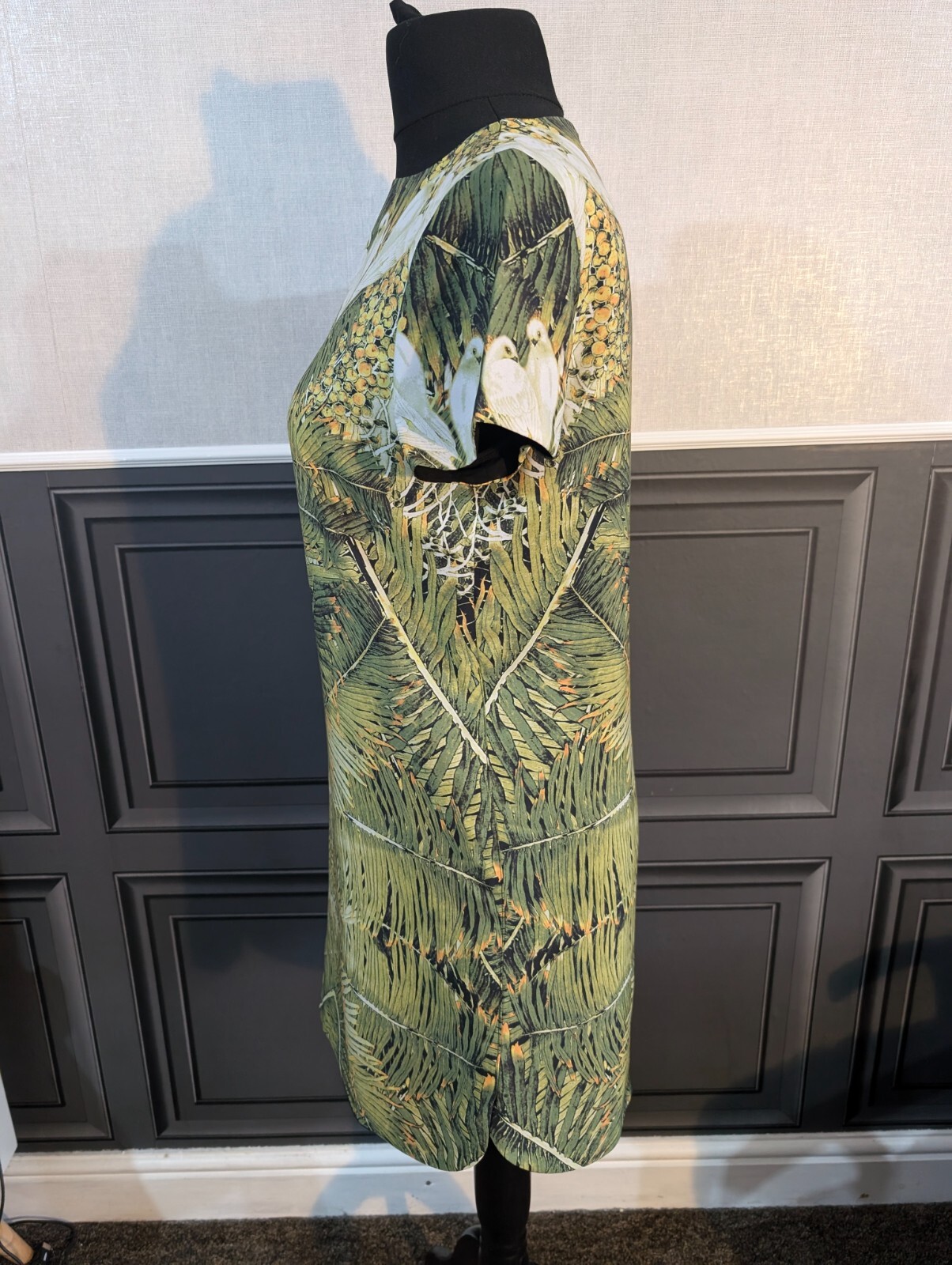 TED BAKER DONDRI Green Dove Print Shift dress uk10