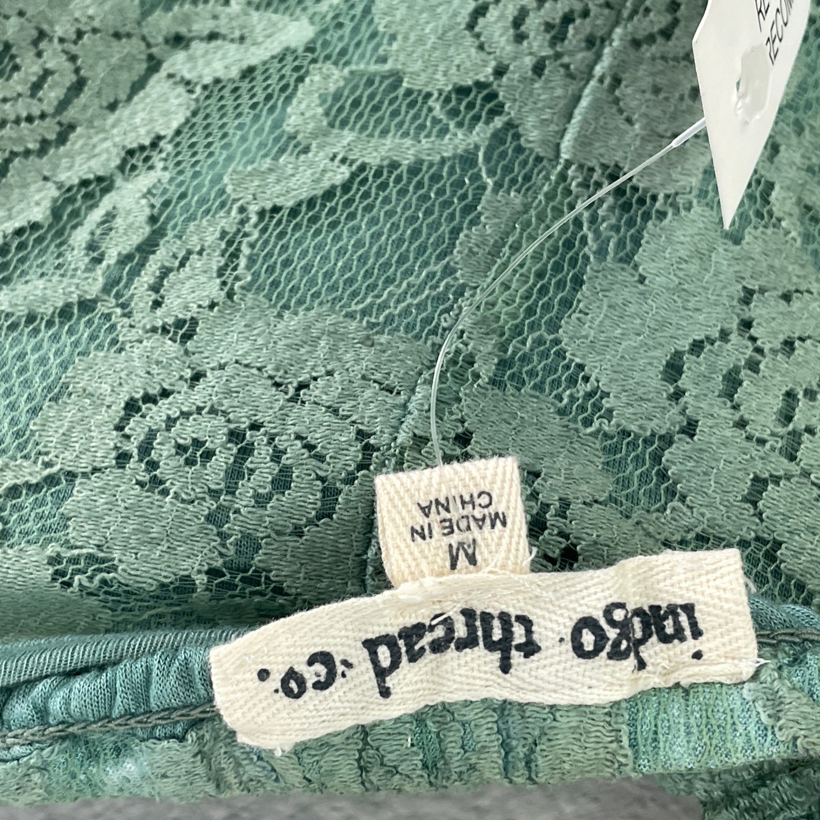 NEW Indigo Thread Co Womens Medium Maxi Dress Green Lace Sleeveless V Neck