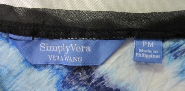 Simply Vera Vera Wang Sleeveless V Neck Tie Dye Crinkle Dress Women’s Sz PM