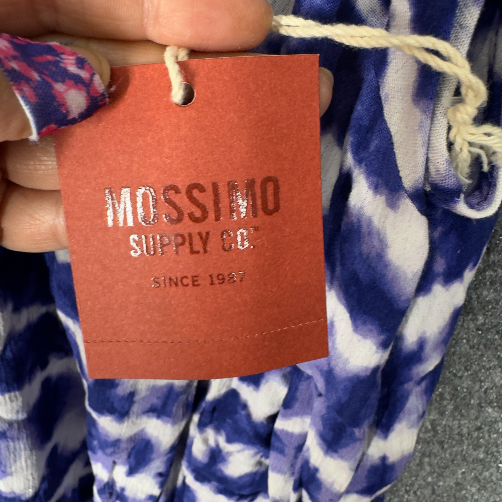 New Mossimo Dress Women L Large Blue Striped Maxi Long Sleeveless Hook & Eye