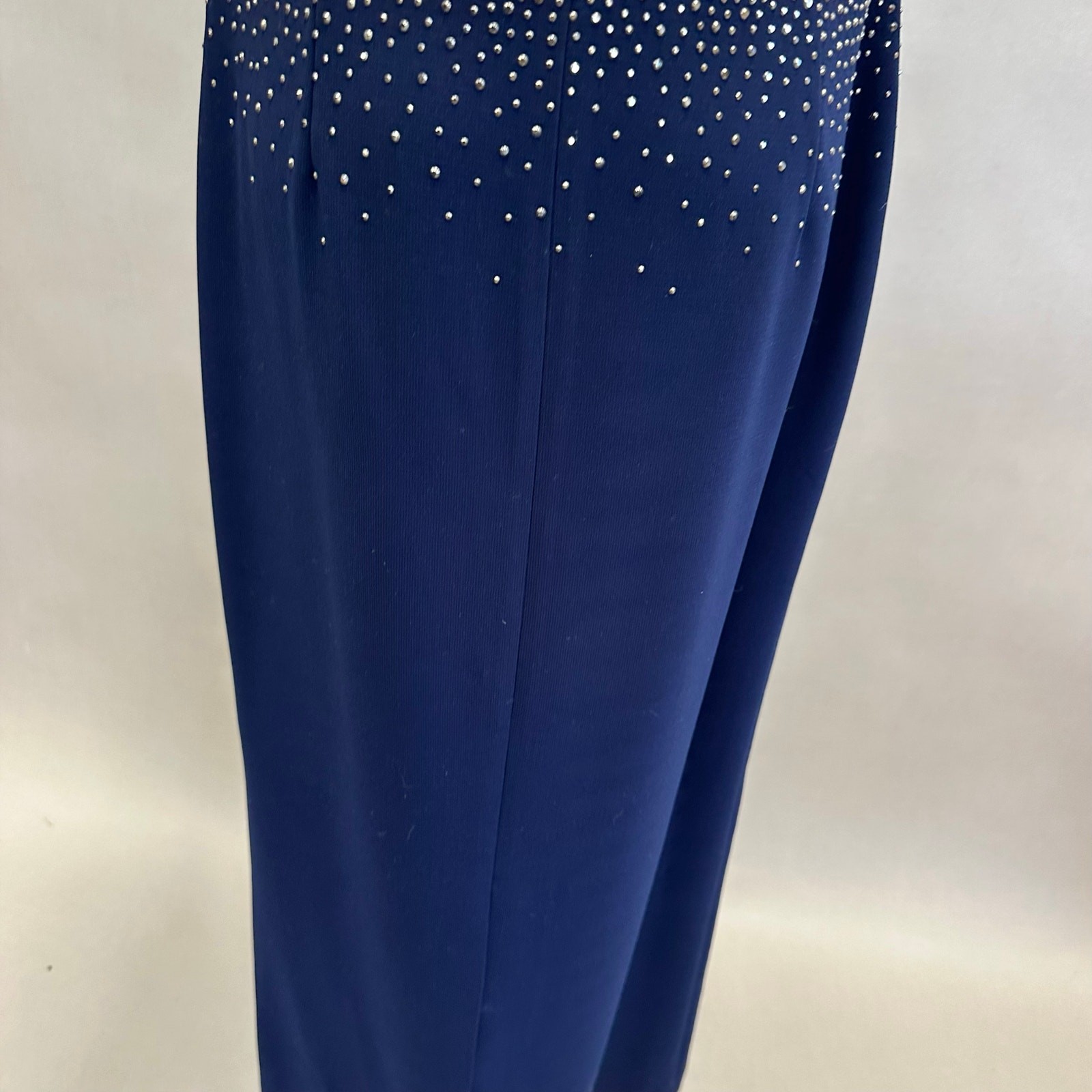 Calvin Klein Navy Rhinestone Gradient Waist Gown Size 10 Sleeveless Maxi Formal