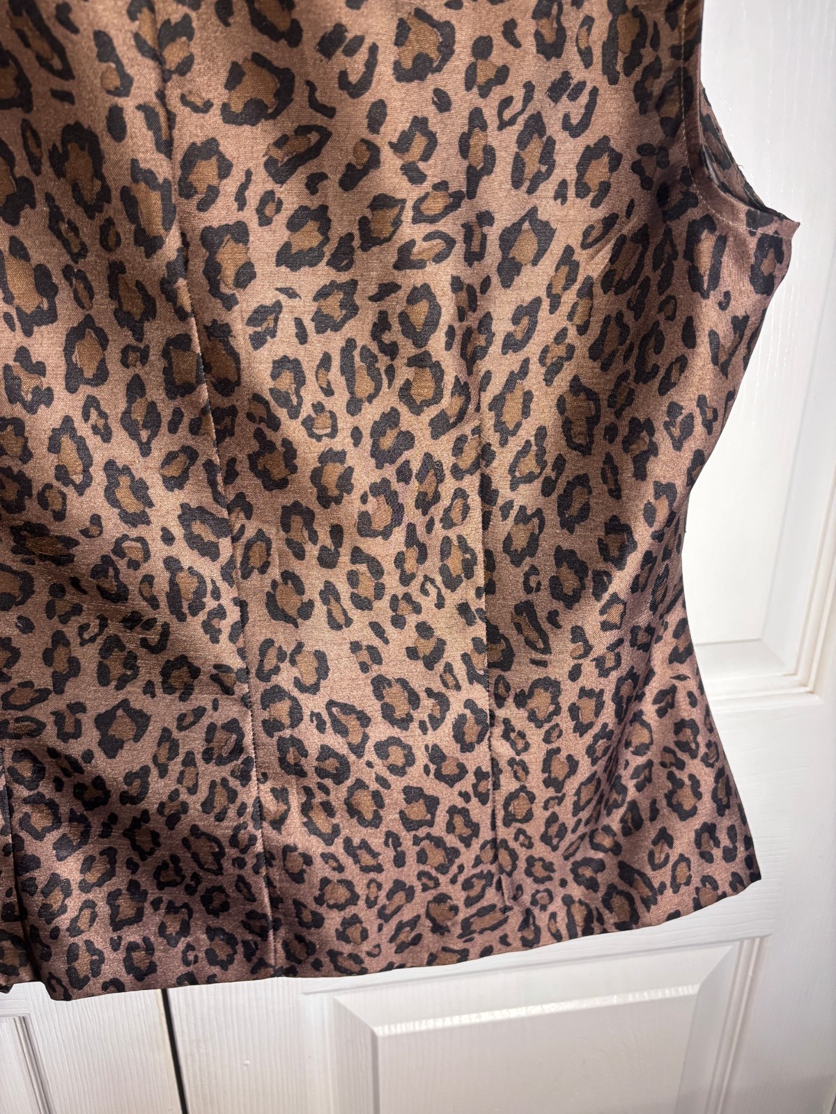 Sag Harbor Womens Top Sleeveless Animal Print Sz 12 Side Zip