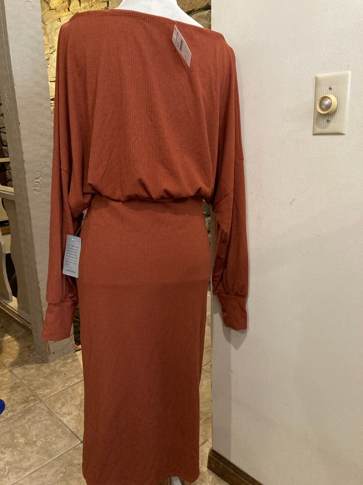 Velvet torch Los Angeles longsleeve Sweater Dress, Large, Tabacco color, NWT