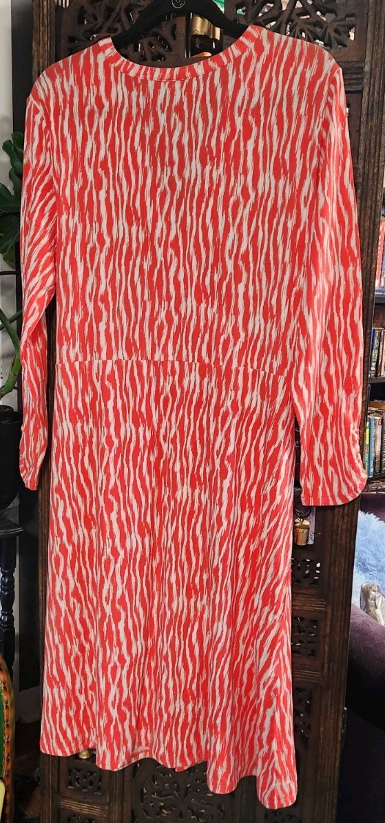 Pendleton Breezeway Faux Wrap XL Extra Large Dress Salmonberry Ivory Zebra Coral