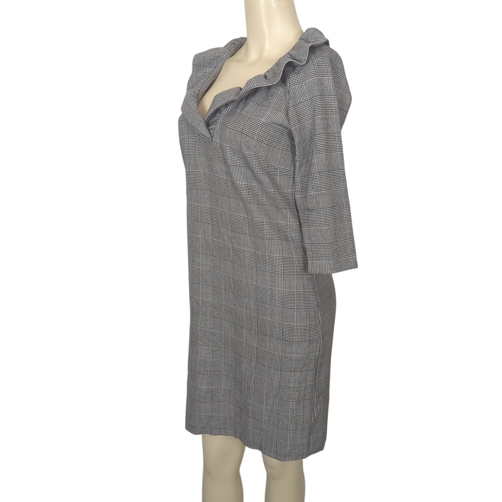 Gretchen Scott Dress black white size 0 / 2 Shrimp Wall Street Ruff Neck