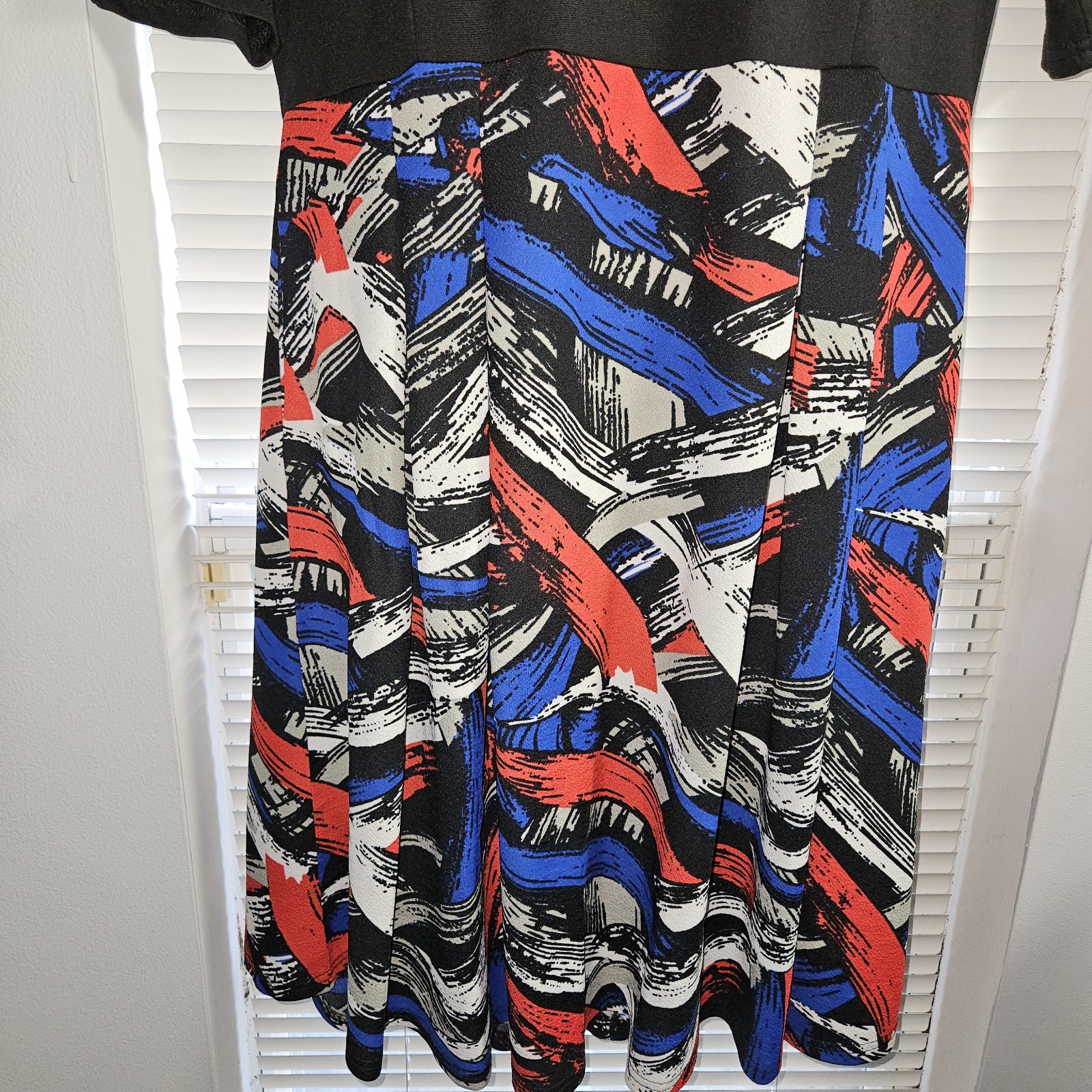 Oxiuly 3X NWT Colorblock Retro Dress Black Abstract Fit Flare Plus