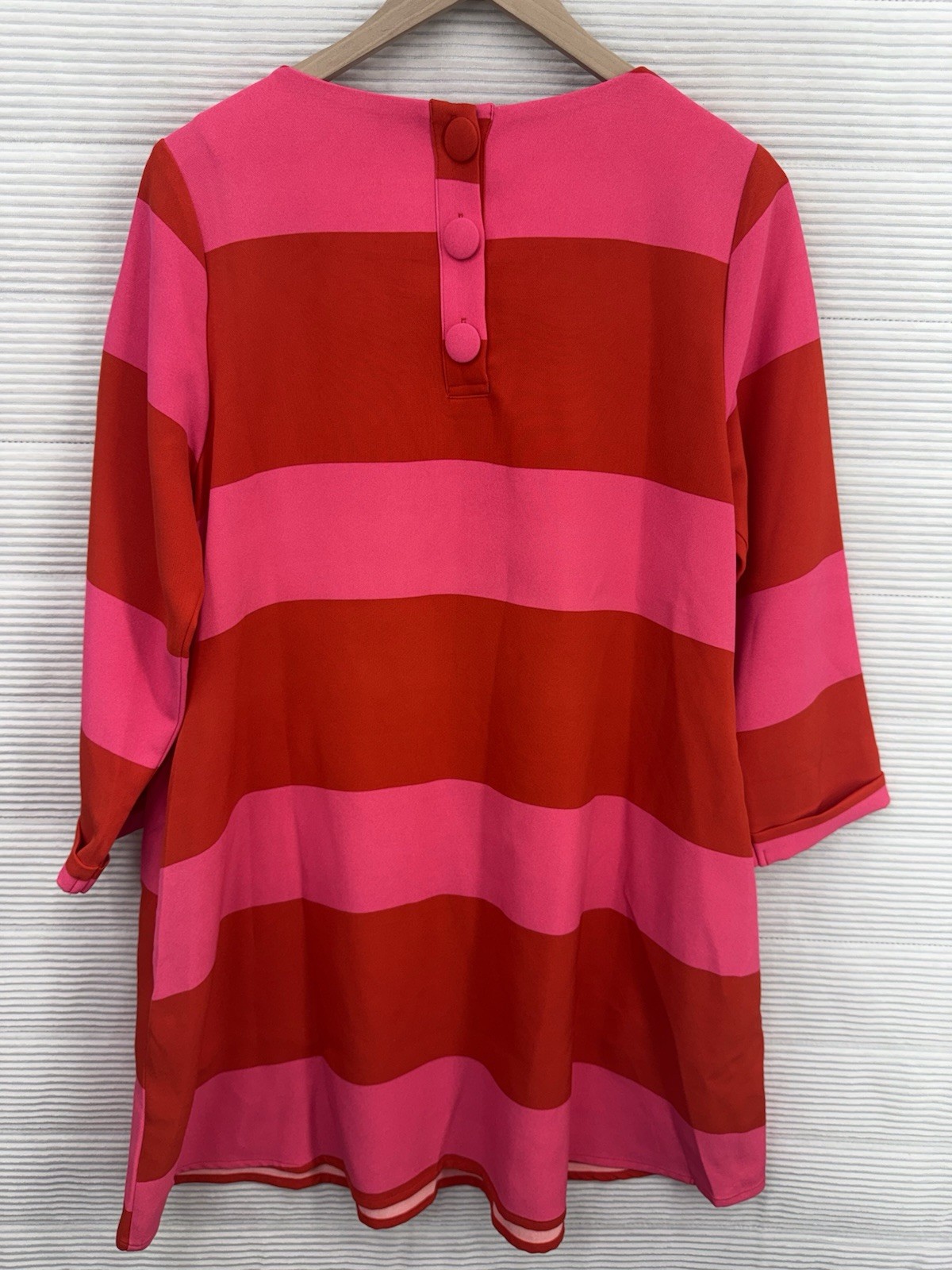 Sugarlips Lolli Stripe Lonna Shift Mini Dress Fuchsia Pink Red Size M