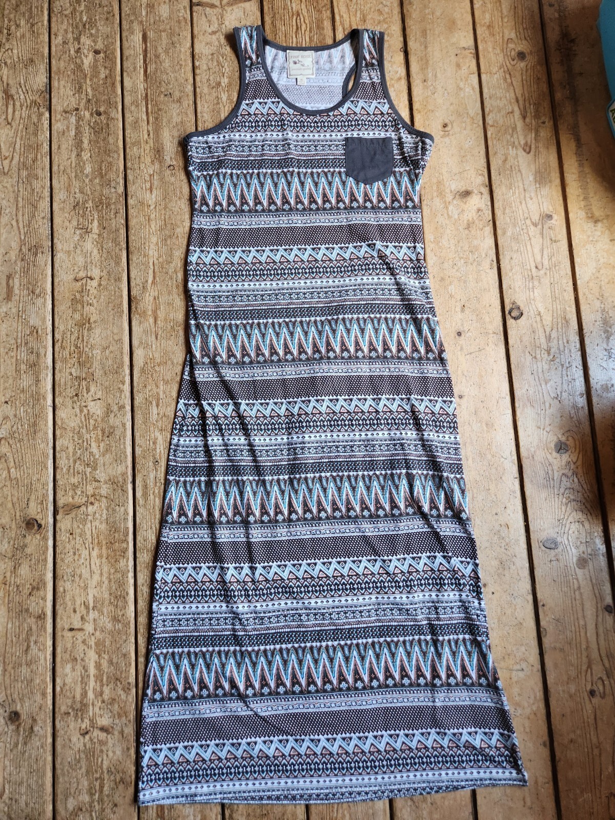 Womens Pink Rose Casual Maxi Dress Size Extra Large XL Grey Long Premium Quality