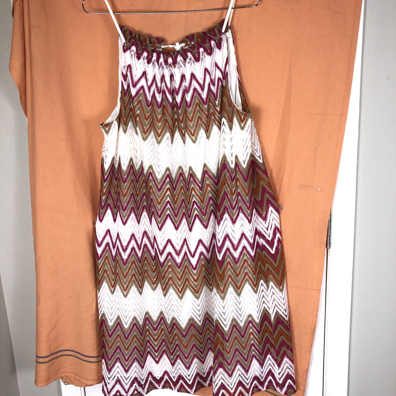 Tacera Women’s Multicolored Chevron Pattern Crochet Maxi Dress Size 2X