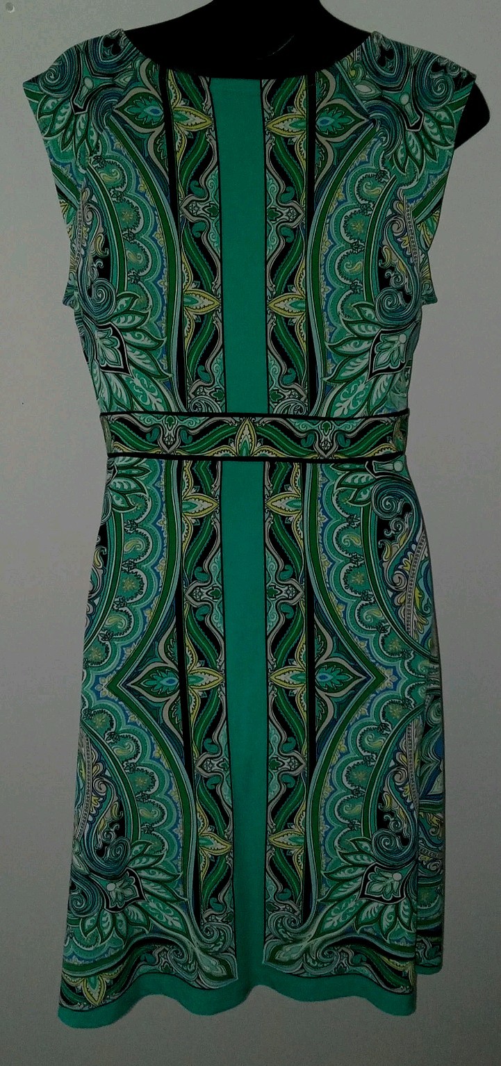 Apt 9 Multicolored Print Sleeveless Keyhole Neck Aline At Knee Dress Sz Med