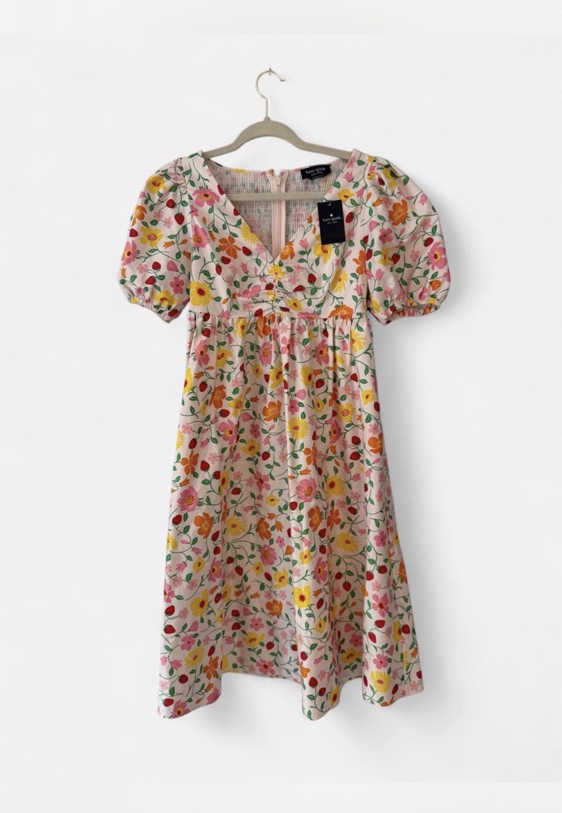 Kate Spade strawberry garden midi dress