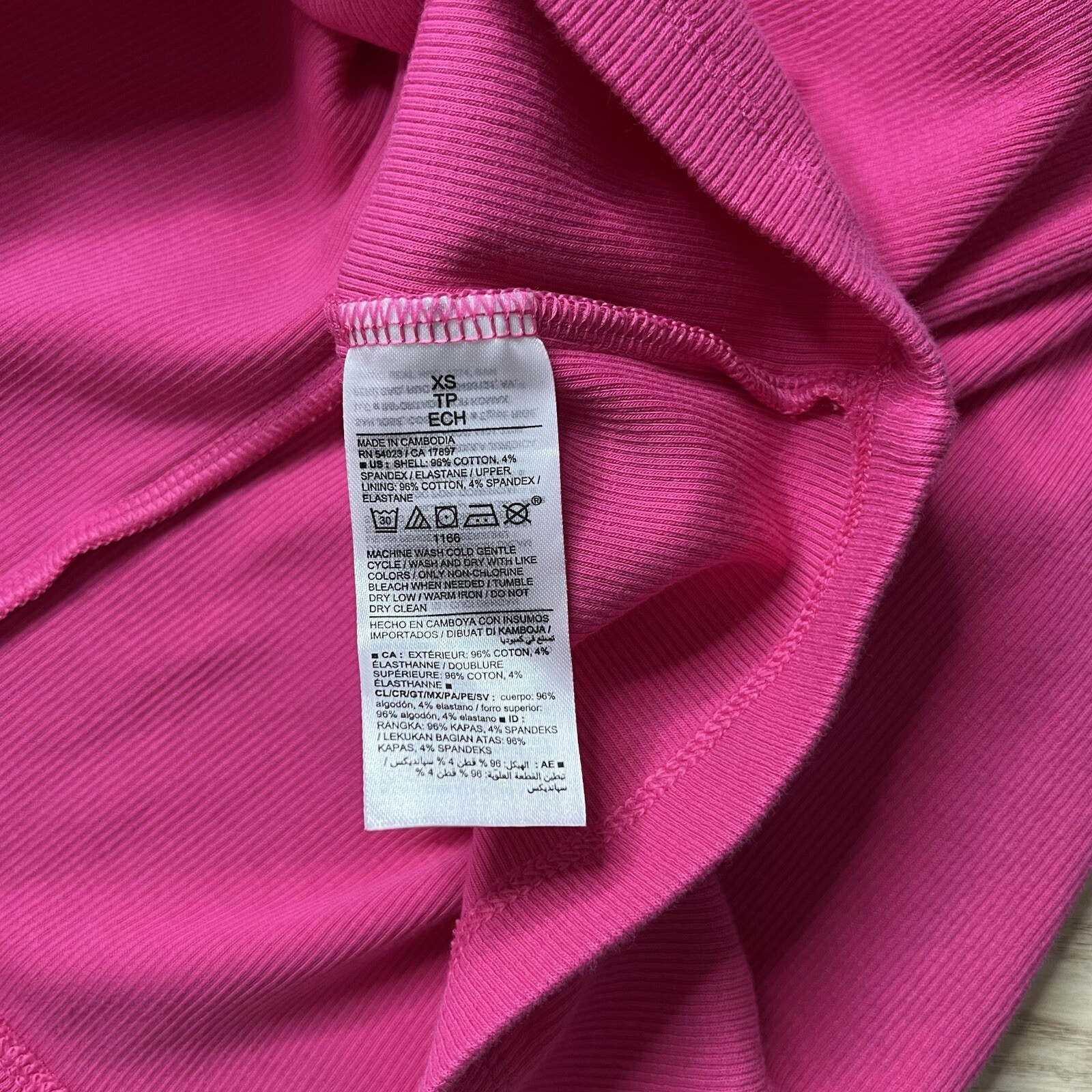 Old Navy Fitted Rib Knit Cami Mini Dress Size XS Hot Pink Spaghetti Shelf Bra
